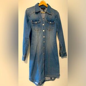 INC denim snap dress. Size 2. Very lightly worn, no visible flaws